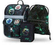 BAAGL SET 3 Zippy Dragons: briefcase, pencil case, bag - School Set
