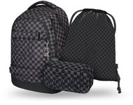 BAAGL SET 3 Skate Max Ska grey: backpack, pencil case, GRS bag - School Set