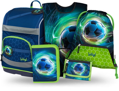 BAAGL SET 5 Zippy Plus Soccer Ball: briefcase, pencil case, bag, apron, wallet - School Set - Main image