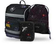 BAAGL SET 3 Zippy plus Pixel Space: briefcase, pencil case, bag - School Set