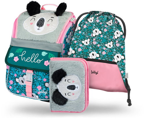 BAAGL SET 3 Zippy Baby Koala: briefcase, pencil case, bag - School Set - Main image