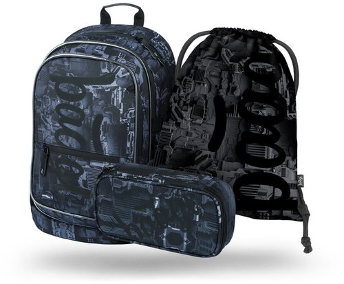 BAAGL 3 SET Core Technic: backpack, pencil case, bag - School Set - Main image