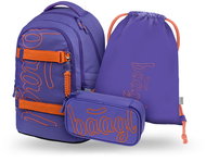 BAAGL SET 3 Skate Max Orange: backpack, pencil case, GRS bag - School Set