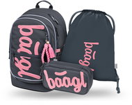 BAAGL SET 3 Core Logo pink: backpack, pencil case, GRS bag - School Set