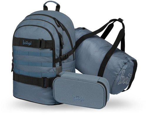 BAAGL SET 3 Skate Dust Blue: backpack, pencil case, sports bag GRS - School Set - Main image