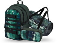 BAAGL SET 3 Skate Forest: backpack, pencil case, sports bag GRS - School Set