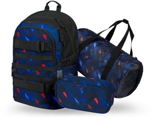 BAAGL SET 3 Skate Indigo: backpack, pencil case, sports bag GRS - School Set - Main image
