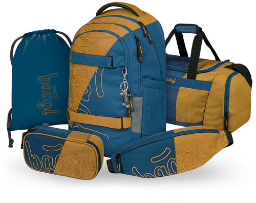 BAAGL SET 5 Skate Max Duo: backpack, pencil case, duffel bag, sports bag, GRS kidney bag - School Set - Main image
