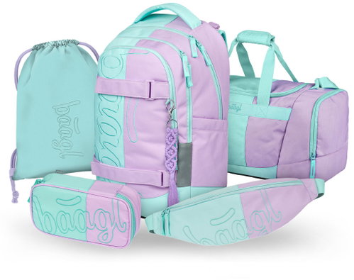 BAAGL SET 5 Skate Max Sweet: backpack, pencil case, bag, sports bag, GRS kidney bag - School Set - Main image