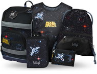 BAAGL SET 5 Zippy Plus Pixel Space: briefcase, pencil case, bag, apron, wallet - School Set