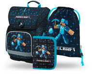 BAAGL 3 SET Ergo Minecraft Blue Axe: briefcase, pencil case, bag - School Set