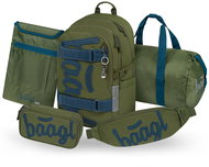 BAAGL SET 5 Skate Olive: backpack, pencil case, sports bag, kidney bag, GRS laptop sleeve - School Set
