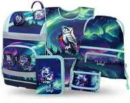 BAAGL SET 5 Zippy Plus Aurora: Schulranzen, Federmäppchen, Tasche, Schürze, Geldbörse GRS - Schulset