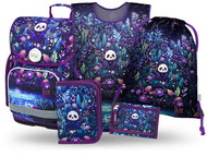 BAAGL SET 5 Ergo Jungle Panda: aktovka, penál, sáček, zástěra, peněženka - School Set
