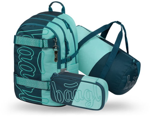 BAAGL SET 3 Skate Petrol: backpack, pencil case, sports bag GRS - School Set - Main image
