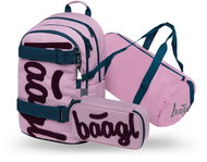 BAAGL SET 3 Skate Rose: Rucksack, Federmäppchen, Sporttasche GRS - Schulset