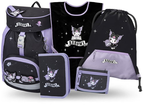 BAAGL SET 5 Airy Kuromi Fortune Dream: batoh, penál, sáček, zástěra, peněženka GRS - School Set - Main image
