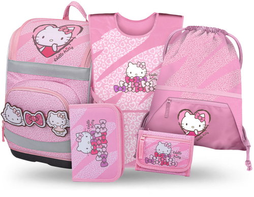 BAAGL SET 5 Zippy Plus Hello Kitty Sweet Leopard: aktovka, penál, sáček, zástěra, peněženka GRS - School Set - Main image