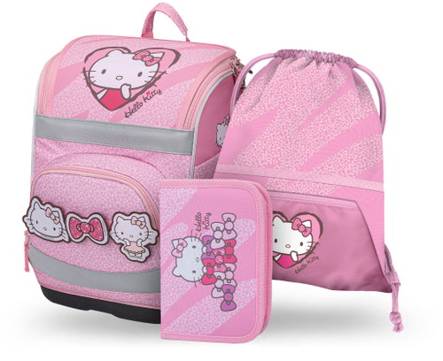 BAAGL SET 3 Zippy Plus Hello Kitty Sweet Leopard: aktovka, penál, sáček GRS - School Set - Main image