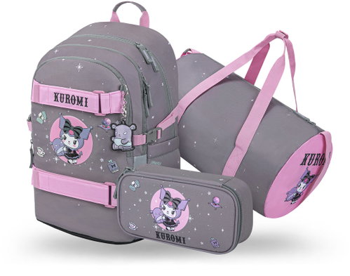 BAAGL SET 3 Skate Kuromi Grey: batoh, penál, sportovní taška GRS - School Set - Main image