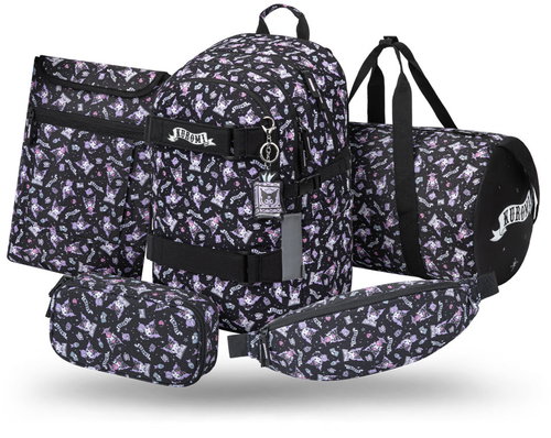 BAAGL SET 5 Skate Kuromi Black: Rucksack, Federmäppchen, Sporttasche, Bauchtasche, Laptop-Hülle GRS - Schulset - Hauptbild