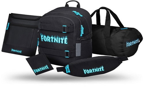 BAAGL 5-Piece Skate Fortnite Blue Set: Backpack, Sports Bag, Bum Bag, Laptop Sleeve, GRS Wallet - School Set - Main image