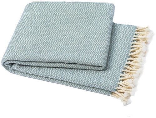 Balkan's wool blanket Marina merino, sea blue green - Blanket - Main image