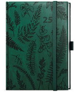 Baloušek Print Diary Adam - Vivella extra - B6 - dark green - Fern - 2025, 12 × 16,5 cm - Planner