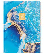 Baloušek Print Diary David - Lamino - A5 - blue-gold - 2025, 14,3 × 20,5 cm - Planner