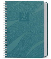 Baloušek Print Diary David - Lamino Twin wire - Turquoise - 2025, 14,3 × 20,5 cm - Planner