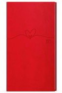 Baloušek Print Weekly diary Jakub - Vivella with embossing - pocket - red - Heart - 2025, 7,5 × 15 c - Planner