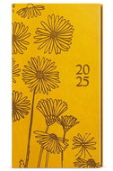 Baloušek Print Weekly diary Jakub - Vivella with embossing - pocket - ochre - Flowers - 2025, 7,5 ×  - Planner