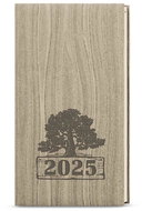 Baloušek Print Weekly diary Jakub - Wood - pocket - light brown - 2025, 7,5 × 15 cm - Planner