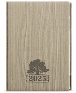 Baloušek Print Weekly diary Oskar - Wood - A5 - light brown - 2025, 14,3 × 20,5 cm - Planner