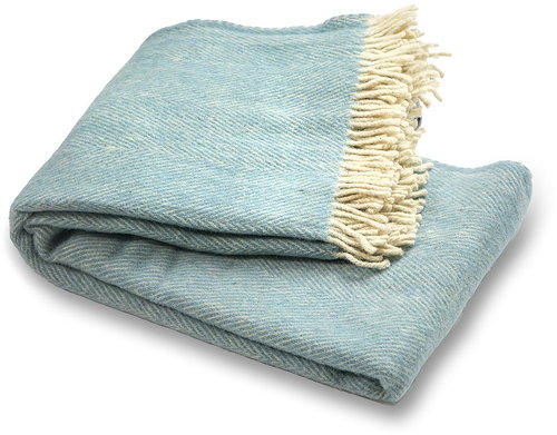 Balkan wool blanket Elma XV - orange blue - Blanket - Main image