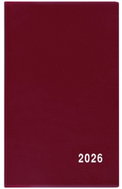 BALOUŠEK Print Alois PVC weekly 2026, burgundy, 9 × 15 cm - Planner