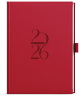 BALOUŠEK Print David Deny daily 2026, red, A5, 14,3 × 20,5 cm - Planner