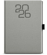 BALOUŠEK Print David Fabric daily 2026, grey, A5, 14,3 × 20,5 cm - Planner