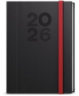 BALOUŠEK Print David Vigo daily 2026, black, A5, 14,3 × 20,5 cm - Planner