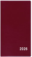 BALOUŠEK Print of Francis PVC monthly 2026, burgundy, 9 × 17 cm - Planner