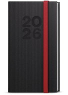 BALOUŠEK TISK Jakub Vigo weekly 2026, black, pocket, 7,5 × 15 cm - Planner