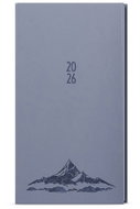 BALOUŠEK Print Jakub Vivella with embossing weekly Mountains 2026, pigeon grey, pocket, 7,5 × 15 cm - Planner