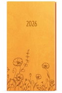 BALOUŠEK Print Jakub Vivella with embossing weekly Meadow 2026, ochre, pocket, 7,5 × 15 cm - Planner