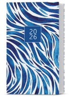 BALOUŠEK Print Marika laminated monthly Blue 2026, 9 × 15 cm - Planner