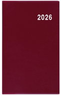 BALOUŠEK Print Marika PVC monthly 2026, burgundy, 9 × 15 cm - Planner