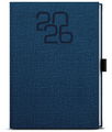 BALOUŠEK TISK Oskar Fabric týdenní 2026, modrý, A5, 14,3 × 20,5 cm