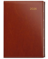 BALOUŠEK Print Oskar Premier weekly 2026, brown, A5, 14,3 × 20,5 cm - Planner