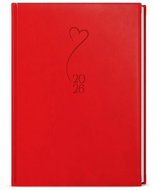 BALOUŠEK Print Oskar Vivella with embossing weekly Heart 2026, red, A5, 14,3 × 20,5 cm - Planner
