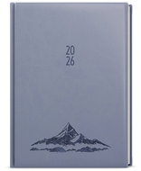 BALOUŠEK Print Prokop Vivella with embossing weekly Mountains 2026, pigeon grey, B6, 12 × 16,5 cm - Planner
