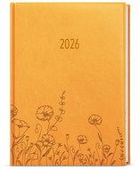 BALOUŠEK Print Prokop Vivella with embossing weekly Meadow 2026, ochre, B6, 12 × 16,5 cm - Planner